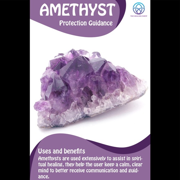 Amethyst Natural Stone Necklace Gold Energy Peace - Picture 4 of 8